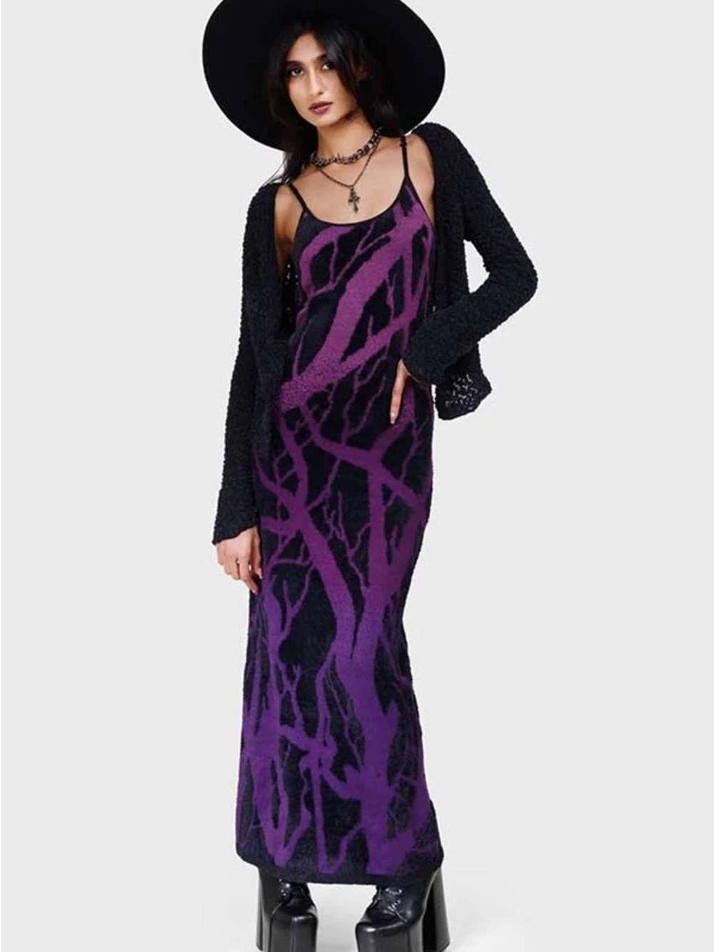 Killstar 🖤 Purple 💜 Forest Knit Maxi 💜 Dress ⭐️ NWT 🖤